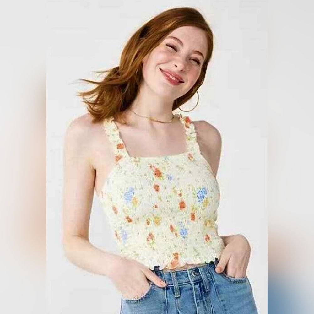So White Floral Tank Top (S)